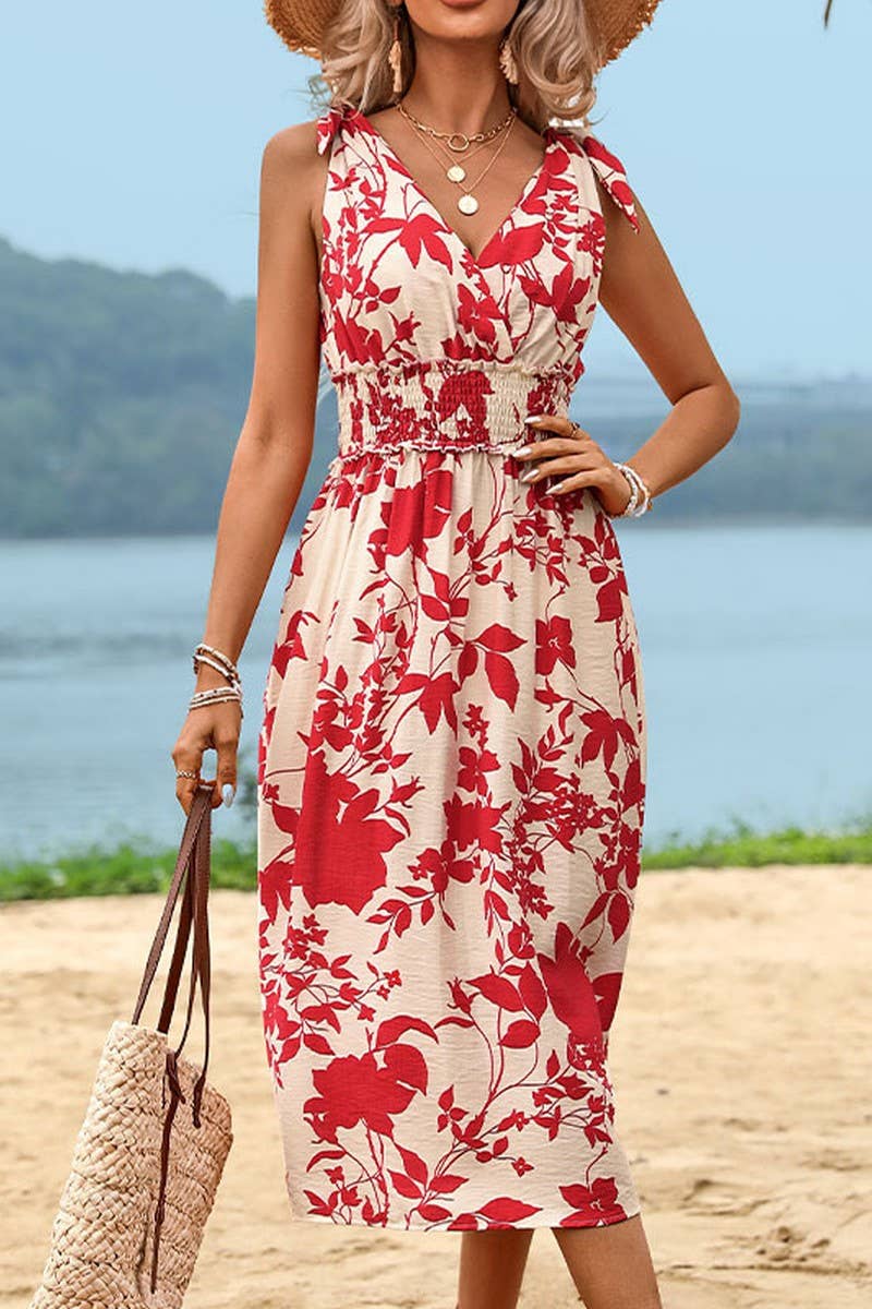 CWDMD2469_PRINTED BOHEMIAN DRESS