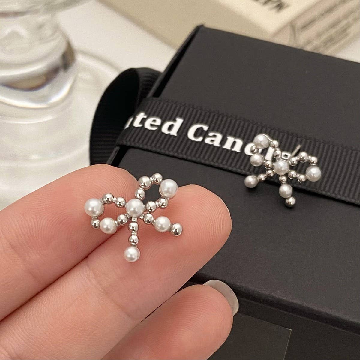 NEW STYLE FASHION EXQUISITE METAL BOW EARRINGS_CWAJE3003