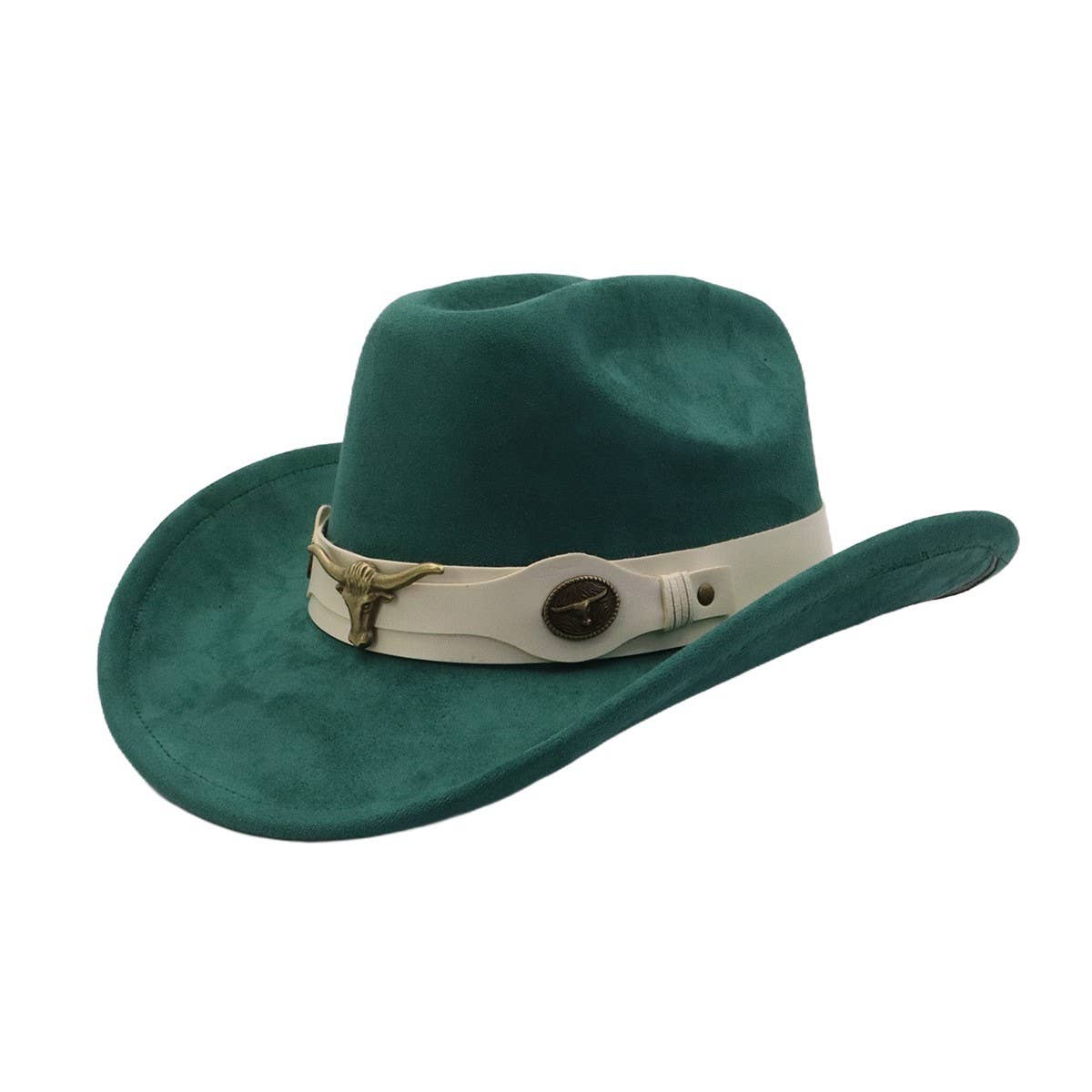 Western Ethnic Suede Cowboy Fedora Jazz Hat_CWAH04426