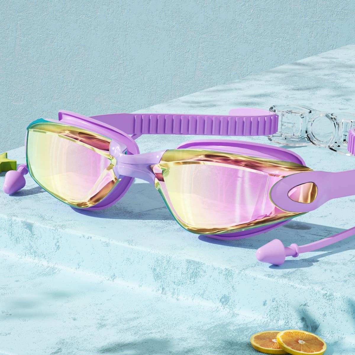 HD Anti-Fog Silicone Swim Goggles ? Mirrored Lens