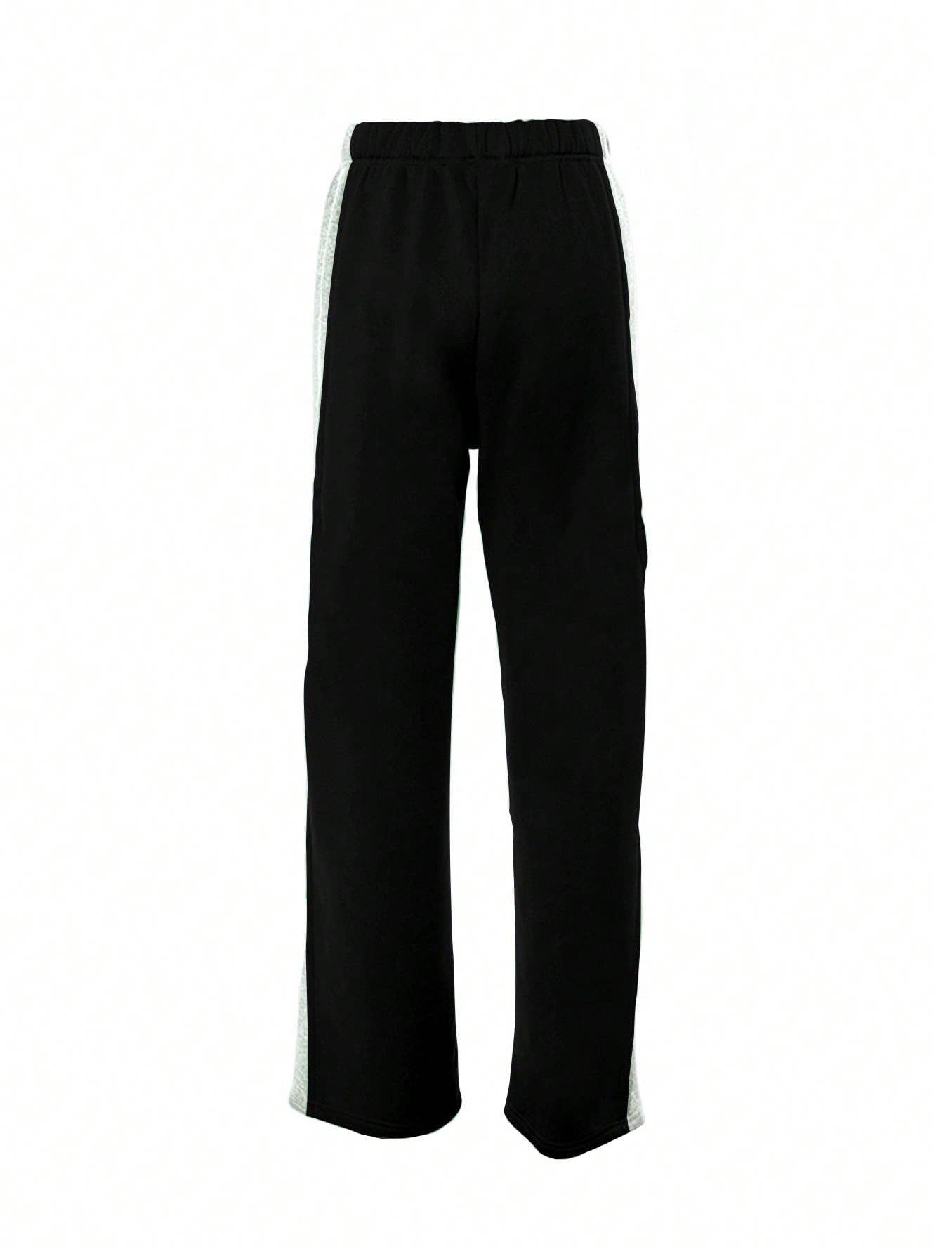 ELASTIC-WAISTED COLOR-MATCHED WIDE-LEG PANTS