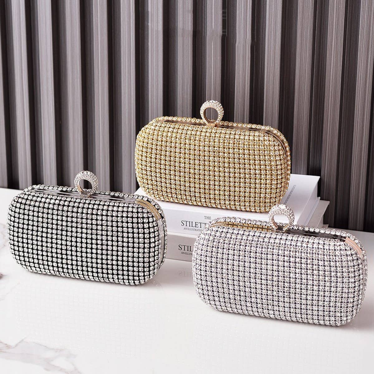 NEW ELEGANT SPARKLING RHINESTONE EVENING BAG_CWAB3611