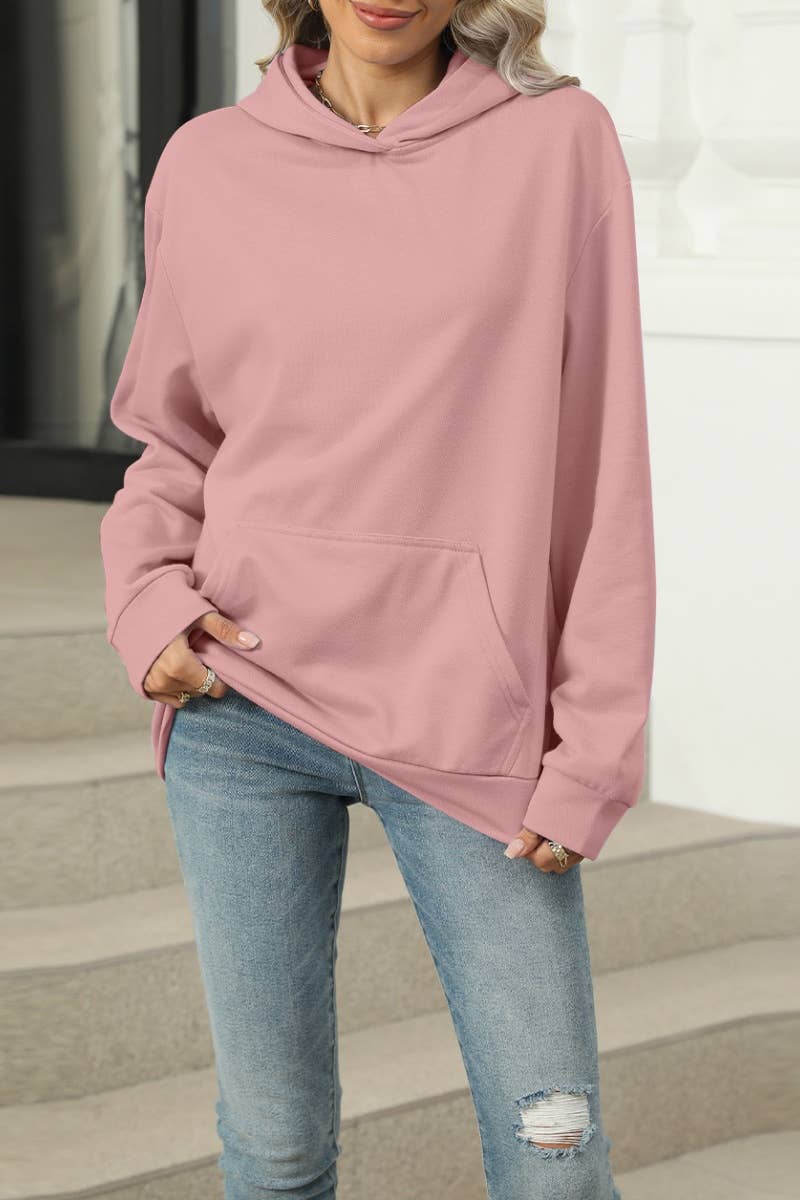 CWOHOL1028_SOLID COLOR HOODED POCKET LONG-SLEEVED HOODIE