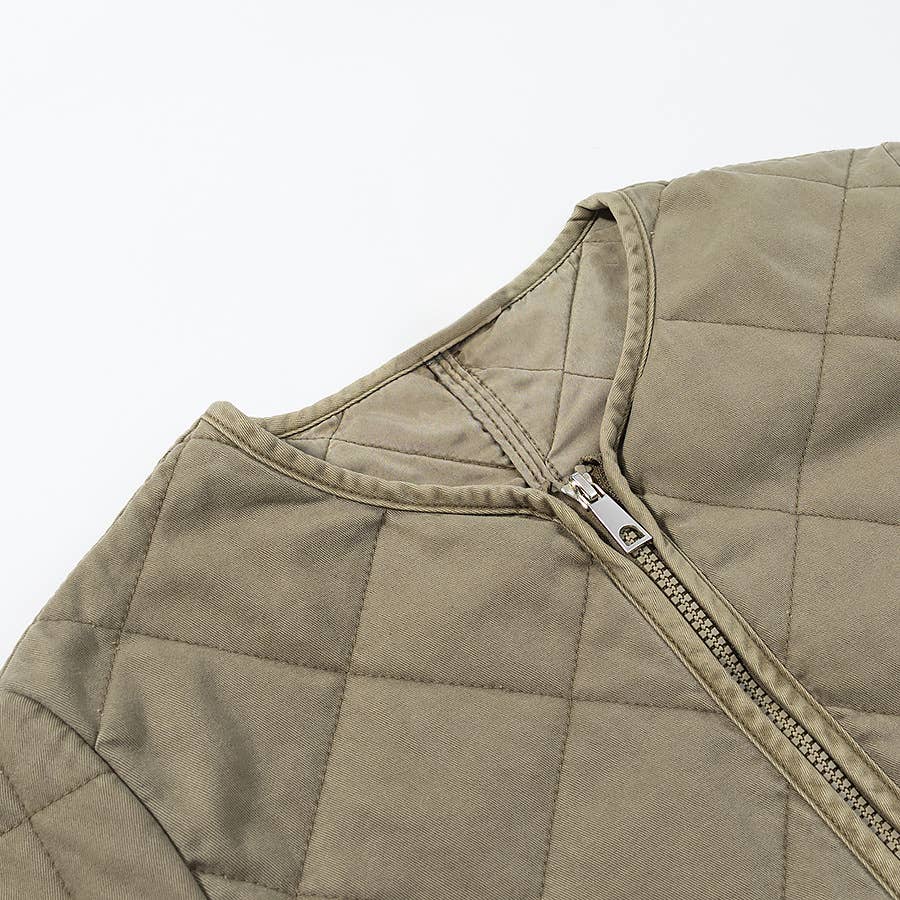 Fashion casual diamond-shaped round-neck coat