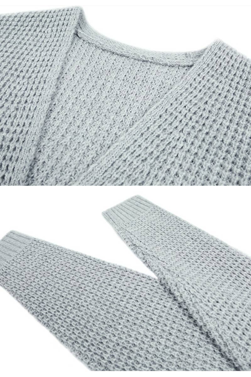 CWOCAL358 Casual Cable Open Front Cardigan Sweater