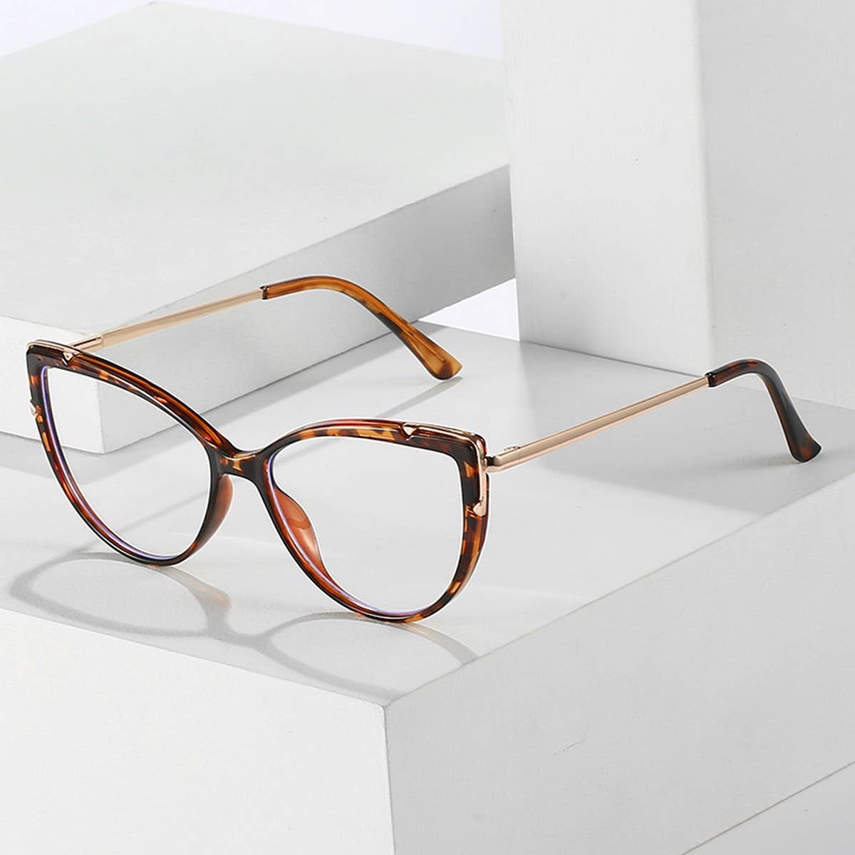 CAT-EYE TR FRAME TEMPLES BLUE LIGHT FLAT GLASSES_CWASG0275