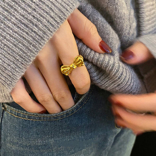 EXQUISITE HIGH-GRADE BOWKNOT OPEN RING FOR WOMEN_CWAJE3095