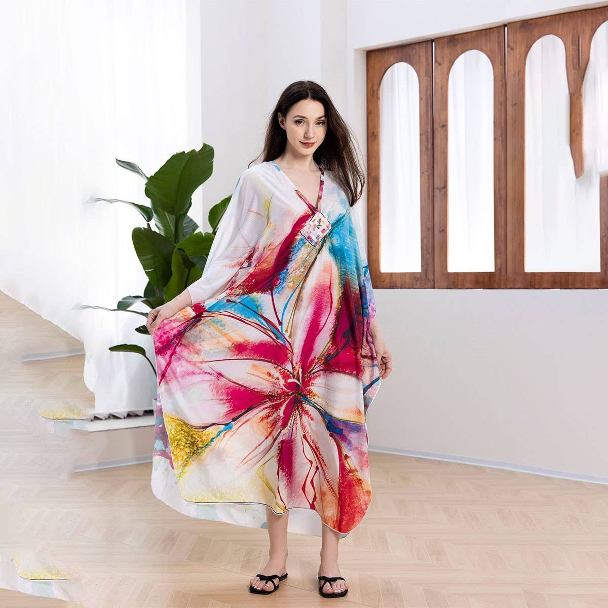 Handwoven Printed Beach Cover-Up Dress