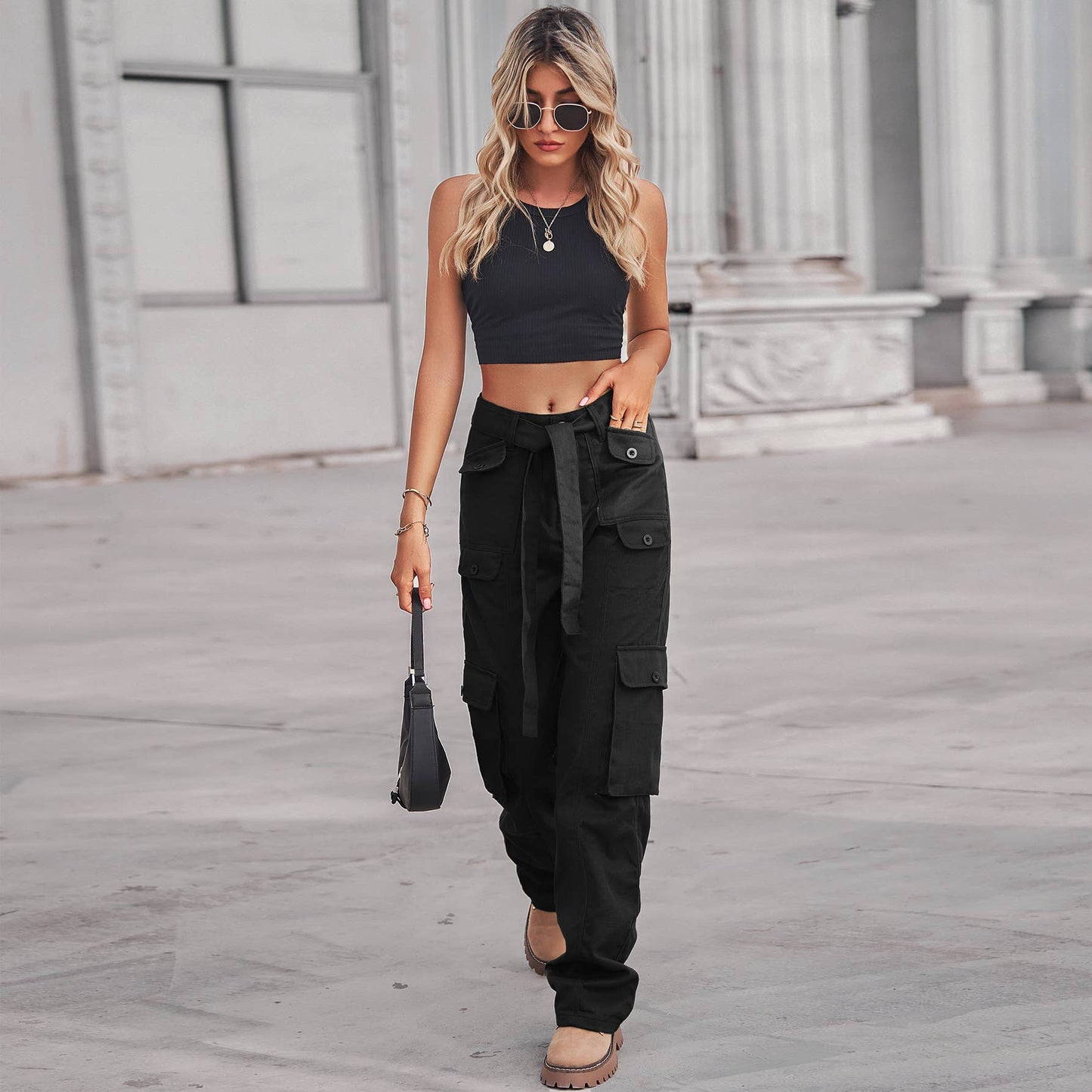 Washed denim heavy industry casual workwear pants