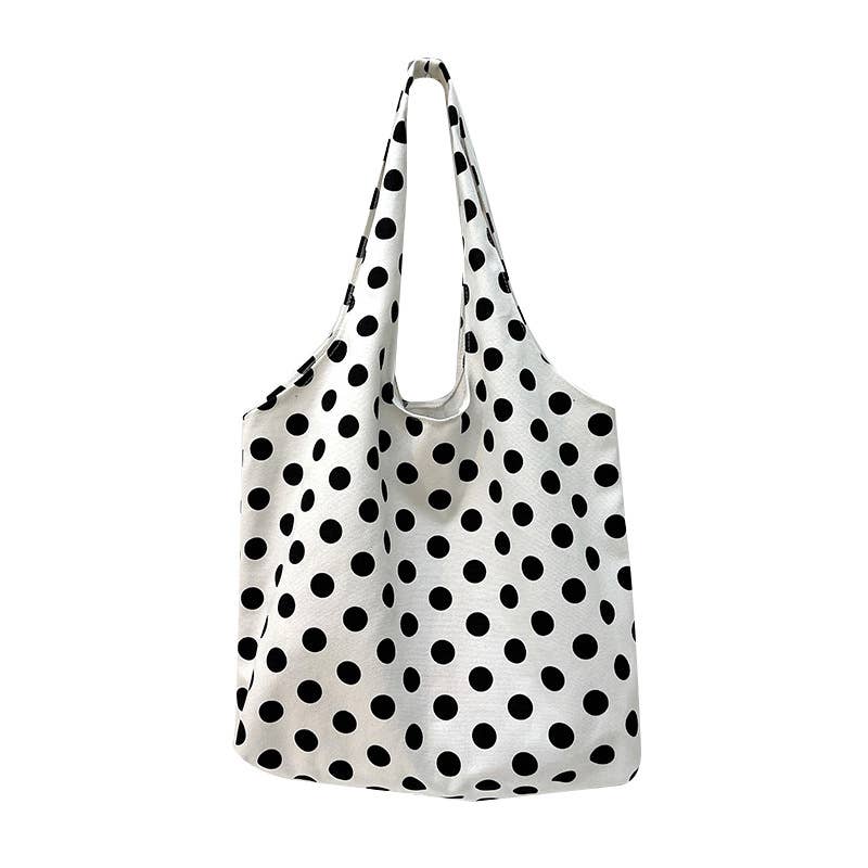 Polka dot single-shoulder bag simple canvas bag