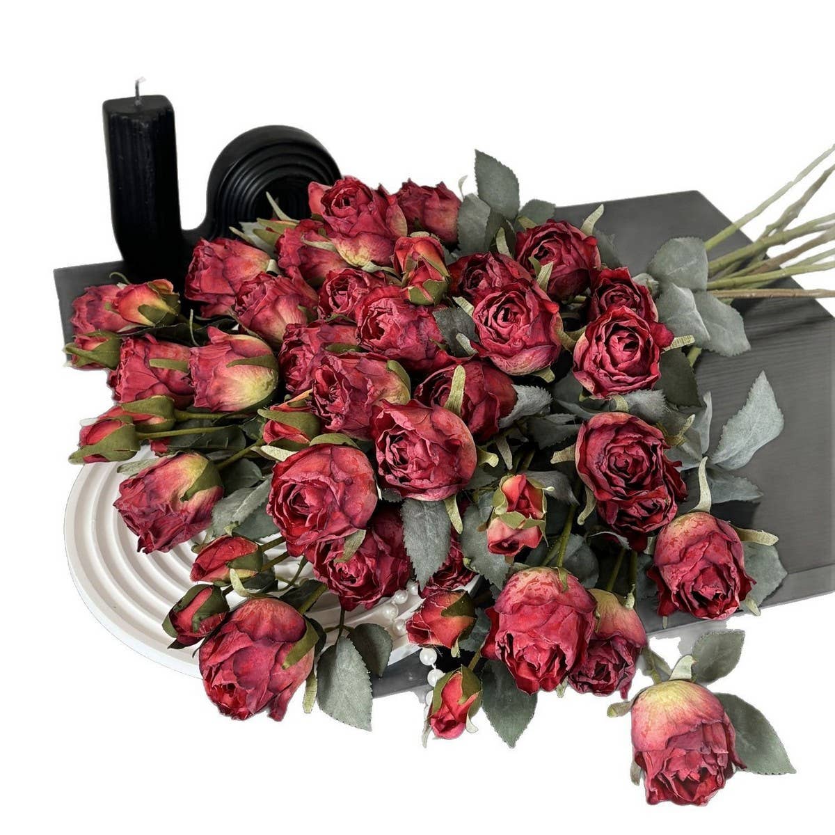 Burnt Edge Lola Rose Artificial Flower Prop_CWMM6569