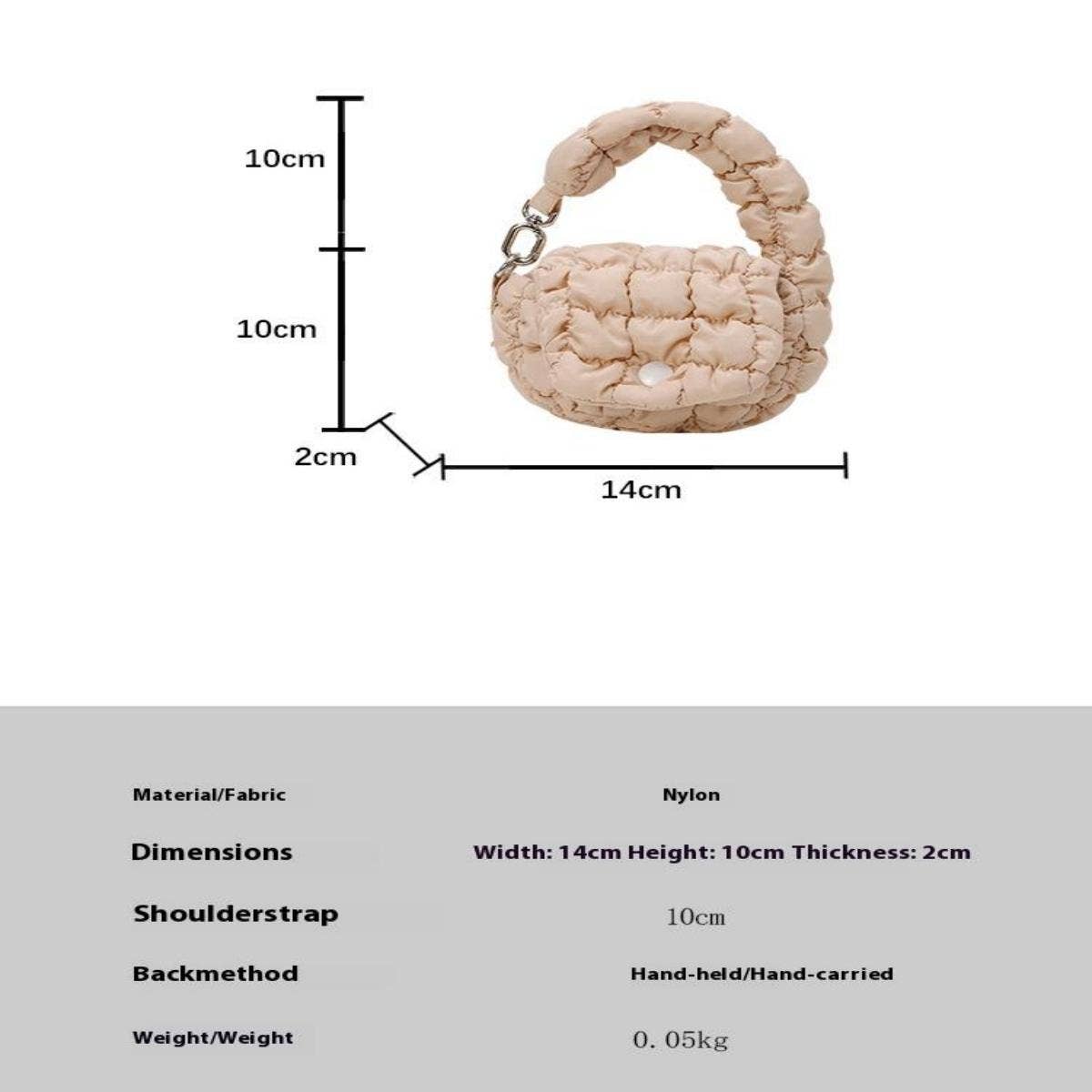 Mini  Cloud Bag Coin Purse Charm Tote_CUAB00502