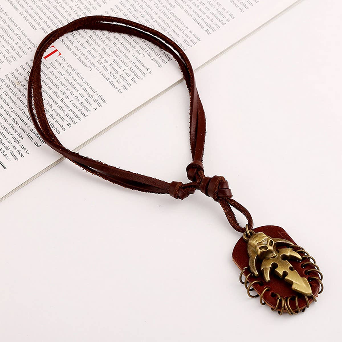 PUNK RETRO STYLE MEN'S LEATHER NECKLACE_CWMM4623