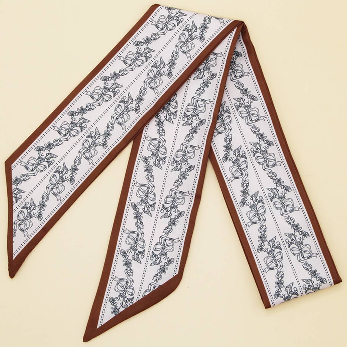 Letter Floral Twilly Scarf ? Hair Ribbon & Bag Tie