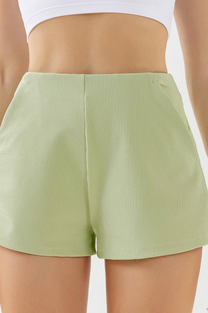 CWBSP0442_HIGH WAIST HIP LIFT FITNESS RUNNING SHORTS