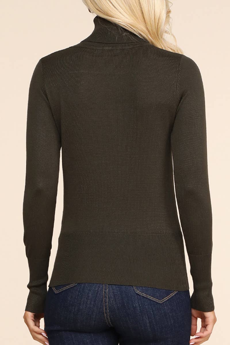 AWOSWL285_Stretch Turtle Neck Long Sleeve Pullover Sweater
