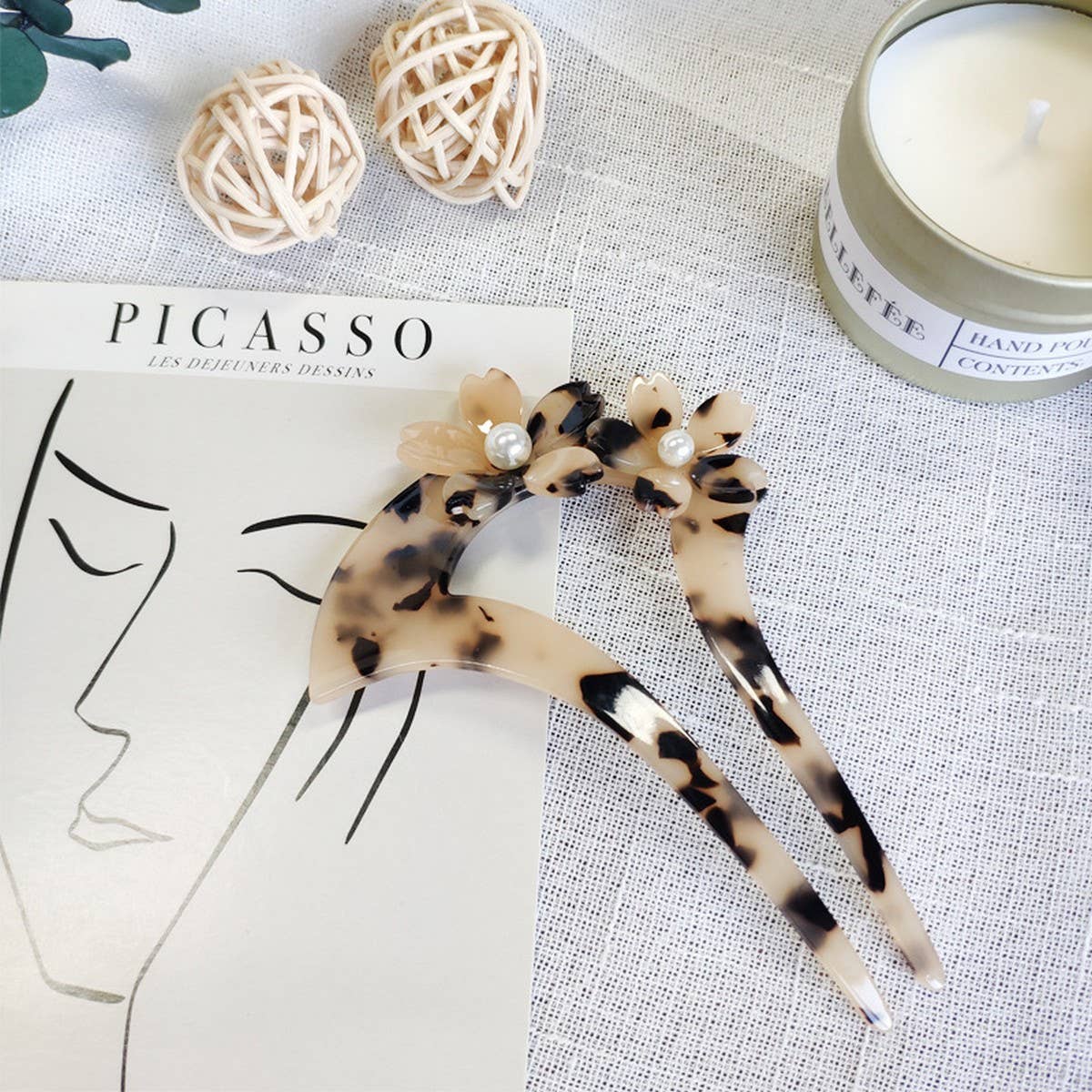 U-SHAPED ACETATE HAIRPIN TORTOISE SHELL HAIRPIN