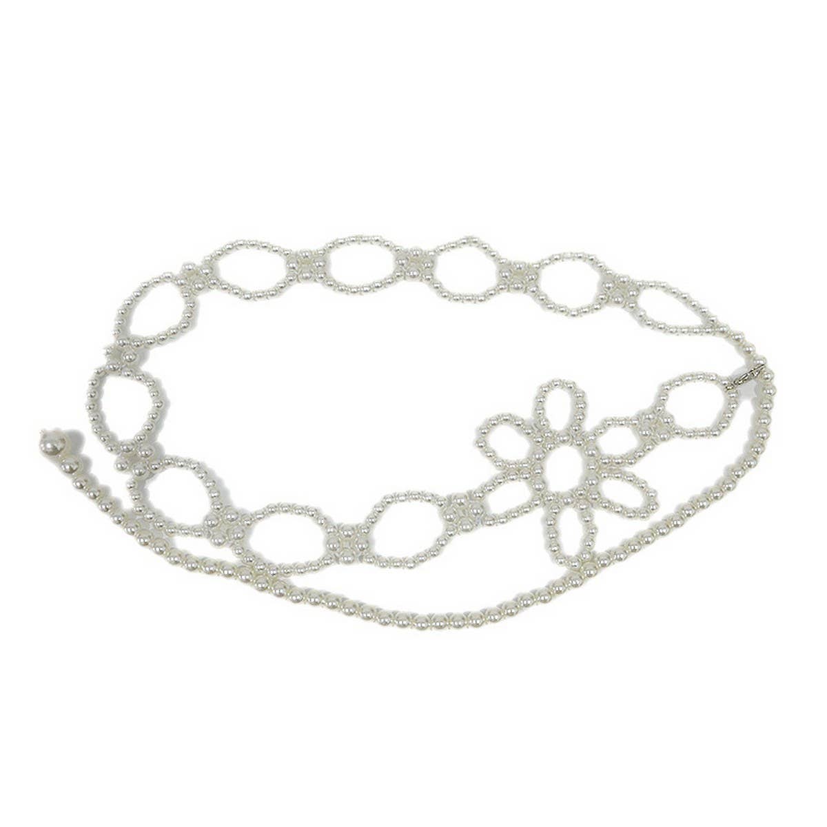 SIMPLECASUALFLOWERBUCKLE ELASTICWAIST CHAIN_CWABE0505