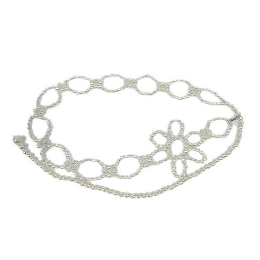 SIMPLECASUALFLOWERBUCKLE ELASTICWAIST CHAIN_CWABE0505