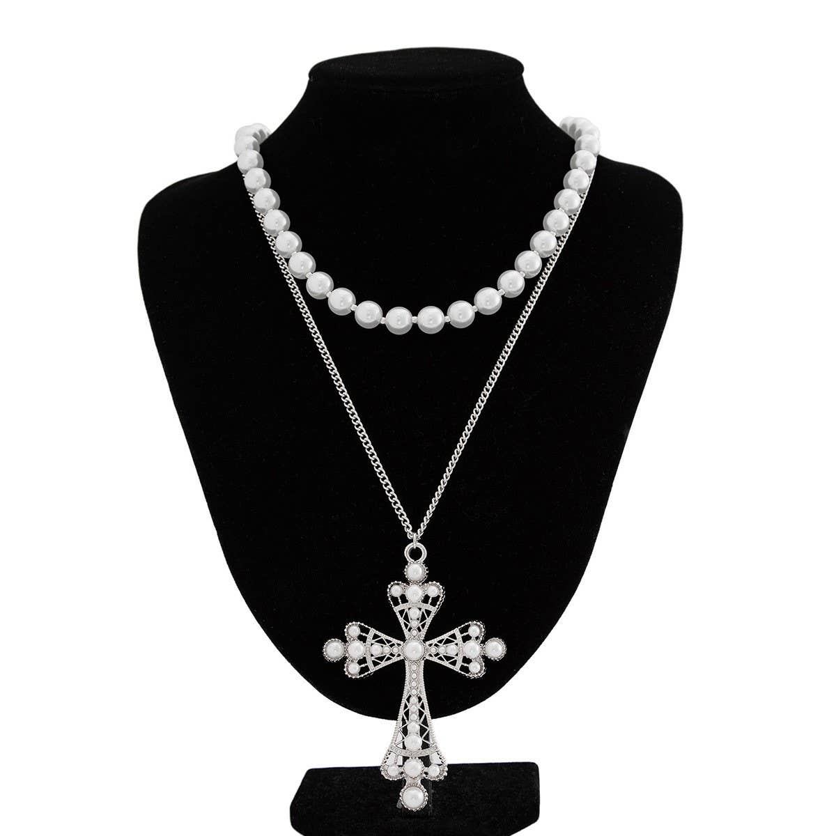 PEARL CROSS PERSONALIZED ALL-MATCH NECKLACE_CWMM3128