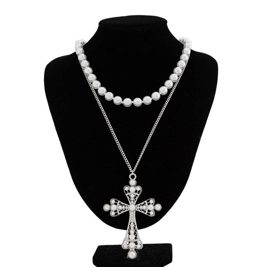 PEARL CROSS PERSONALIZED ALL-MATCH NECKLACE_CWMM3128