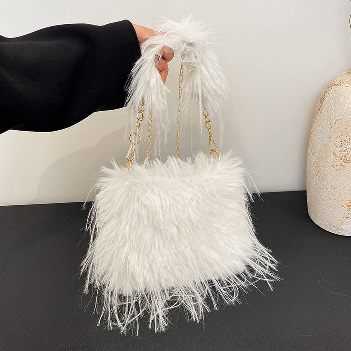 Plush Fur Chain Bag Women Crossbody Handbag_CUAB00542