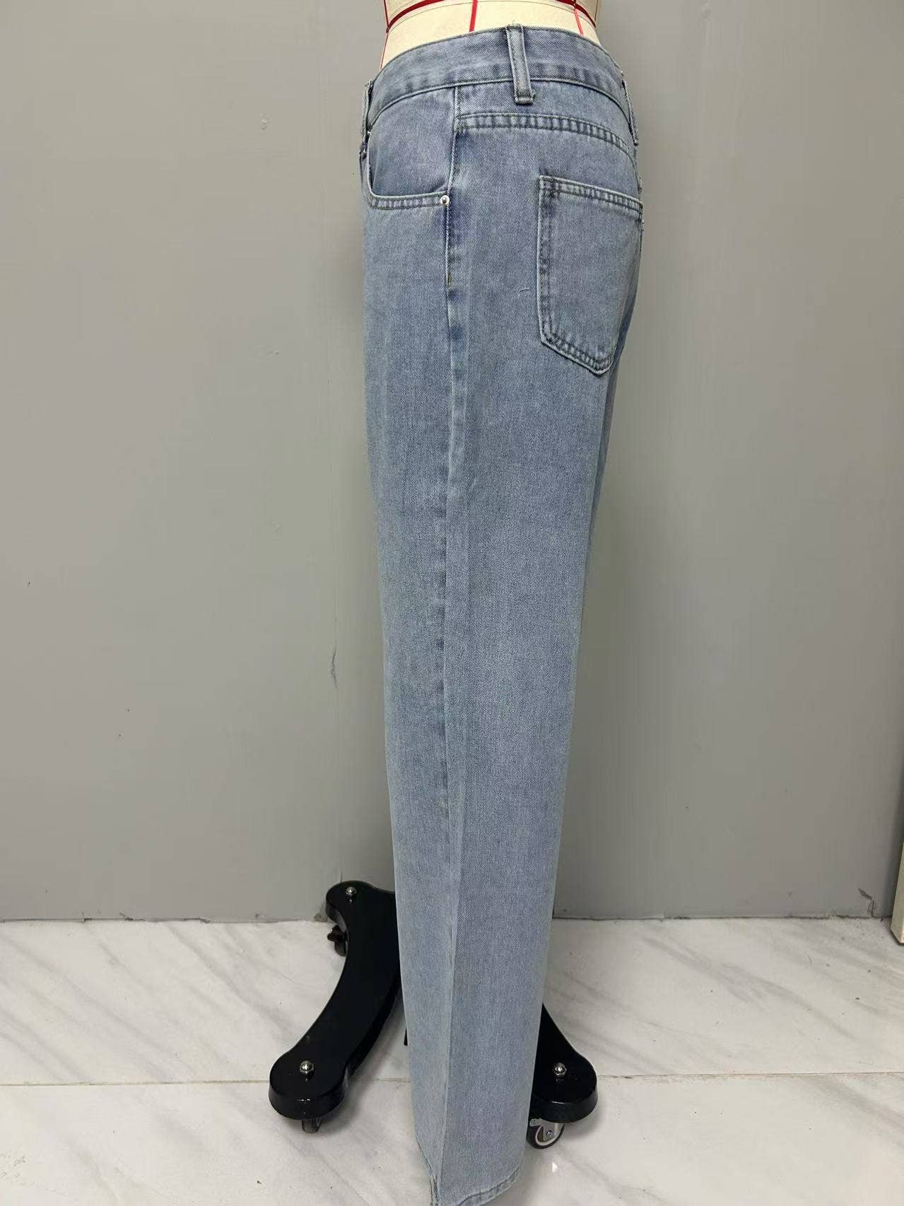 STYLISH RETRO STRAIGHT-LEG BAGGY DENIM PANTS