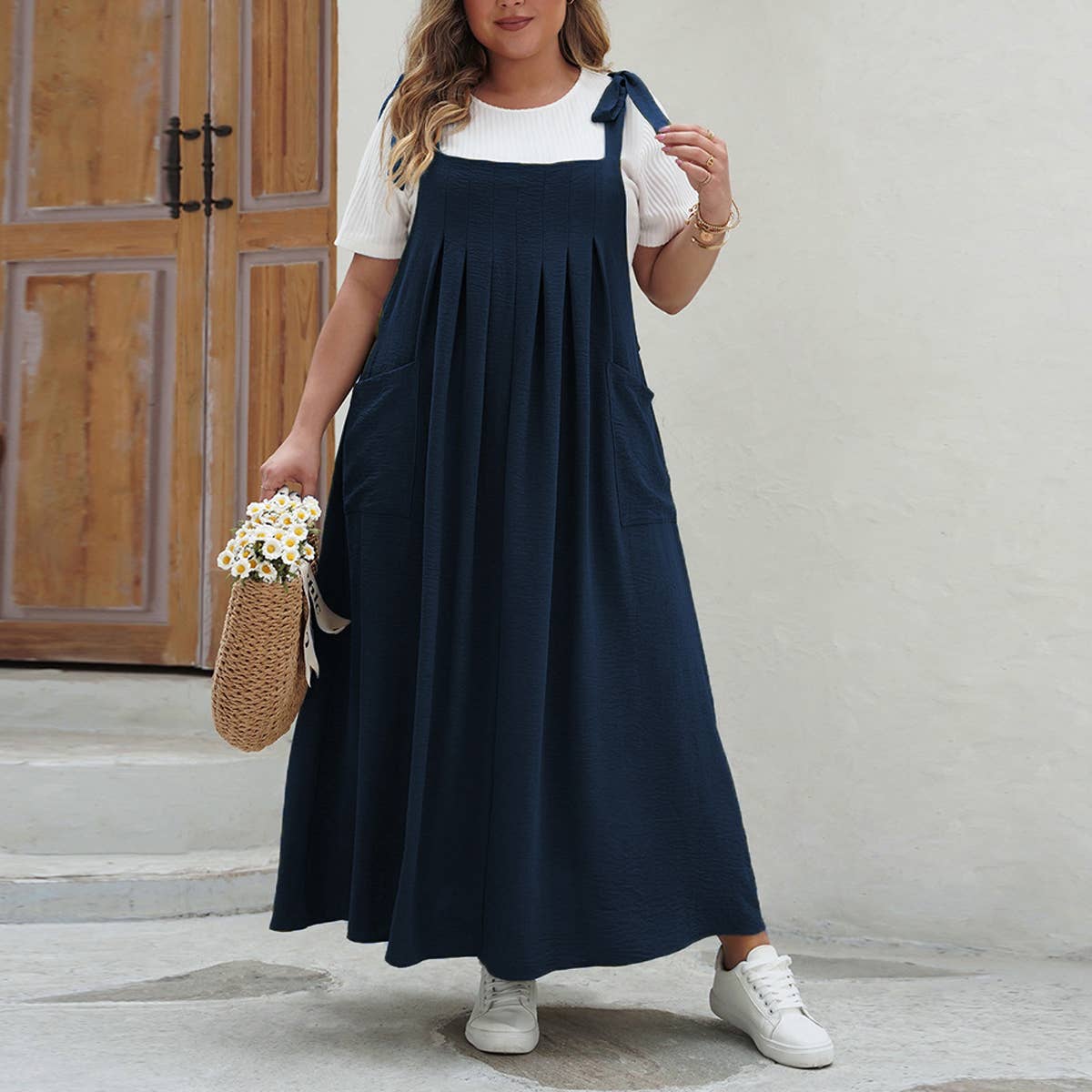 Women??¢s Plus Size Solid Tank Romper Dress_CWDMD5957