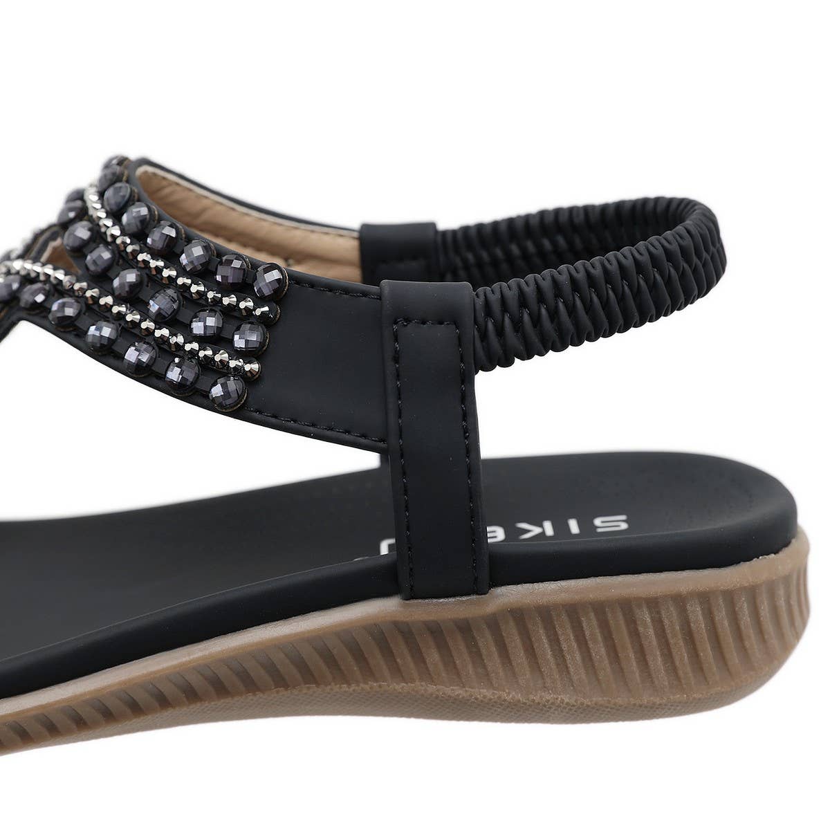 CRYSTAL BEADED DECORATIVE PINCH TOE SANDALS