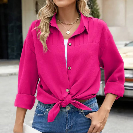 SINGLE BREASTED LOOSE LONG-SLEEVED SHIRT