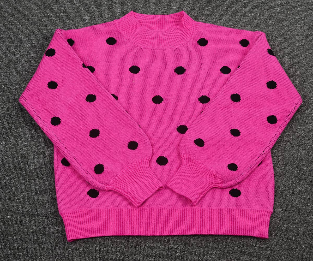 SWEATER KNIT SWEATER POLKA DOT PULLOVER SWEATER