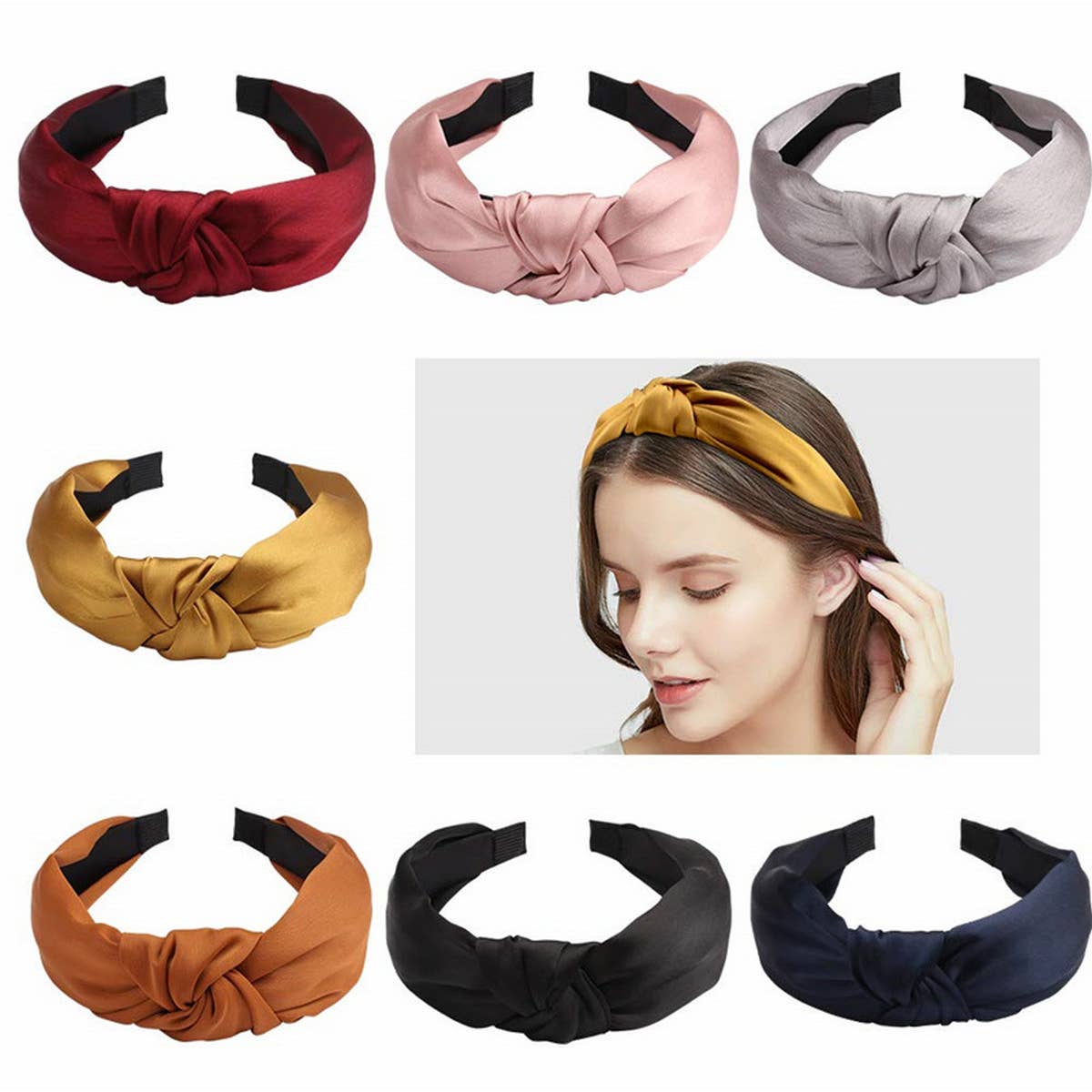 RETRO SATIN KNOTTED HEADBAND_CWAHA0833