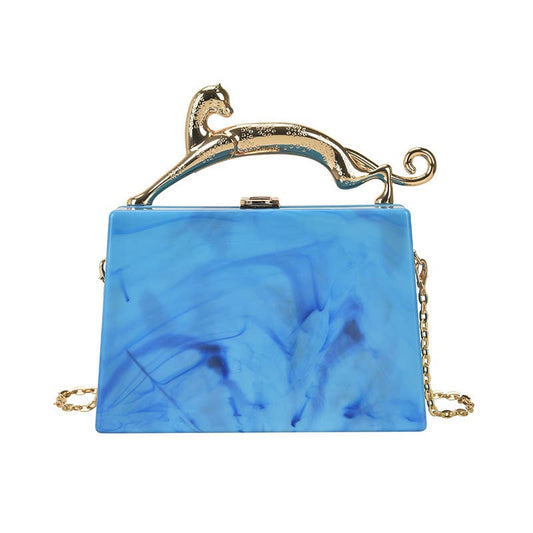 Candy-colored acrylic hand-held crossbody bag