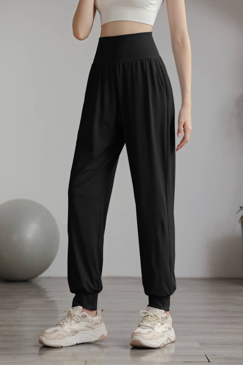 CWBMP0193_FALL HIGH-WAISTED BUNCHED FEET YOGA RUNNING PANTS