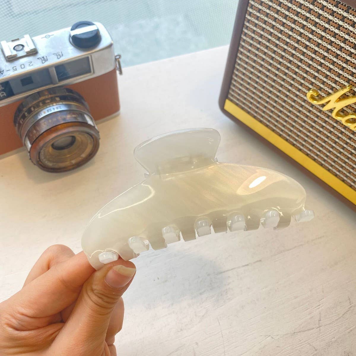 French Ink-Style Hair Claw, Large Jelly Color Clip