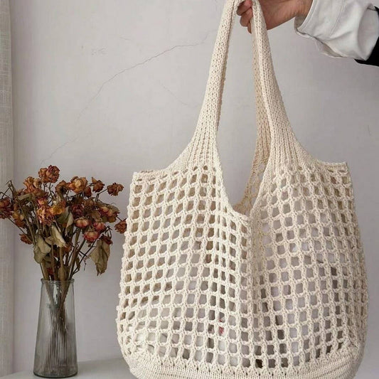 CWAB5056_NEW STYLE SHOPPING KNITTED HOLLOW WOVEN BAG