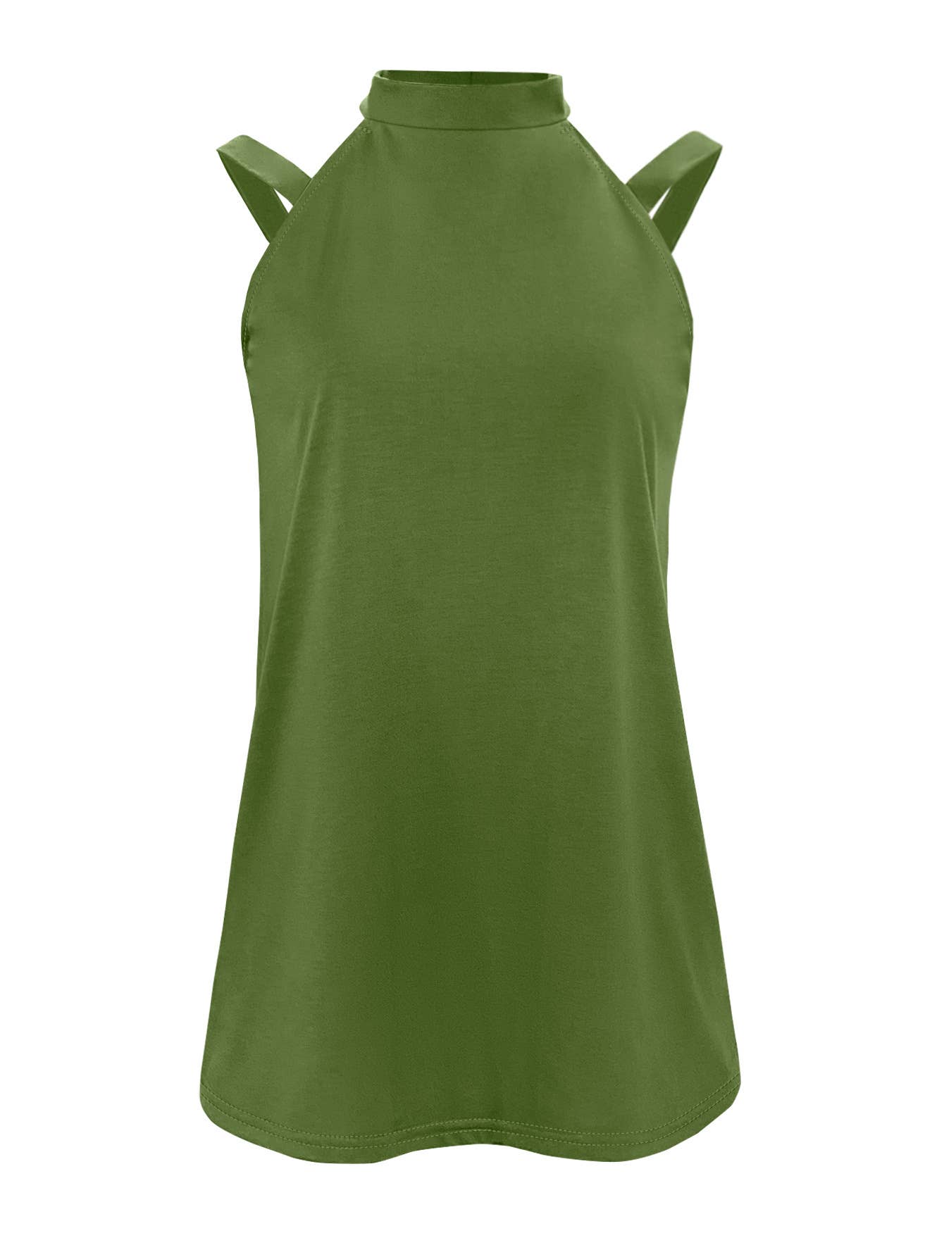 Solid color sleeveless sexy off-the-shoulder top