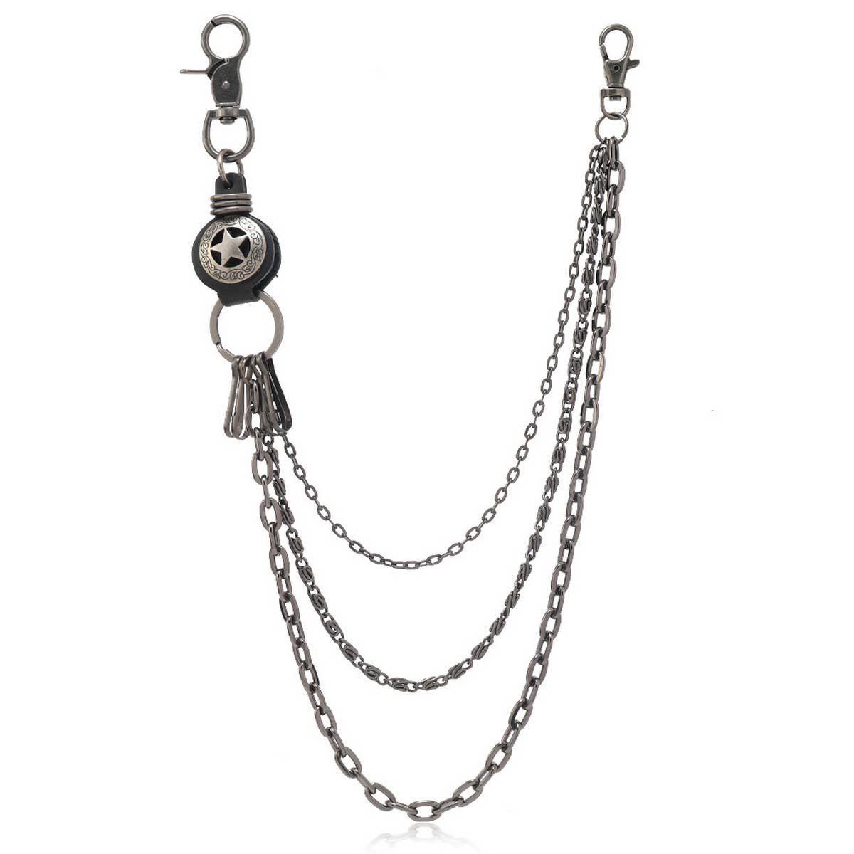 VINTAGE FIVE-POINTED STAR LEATHER PANTS CHAIN