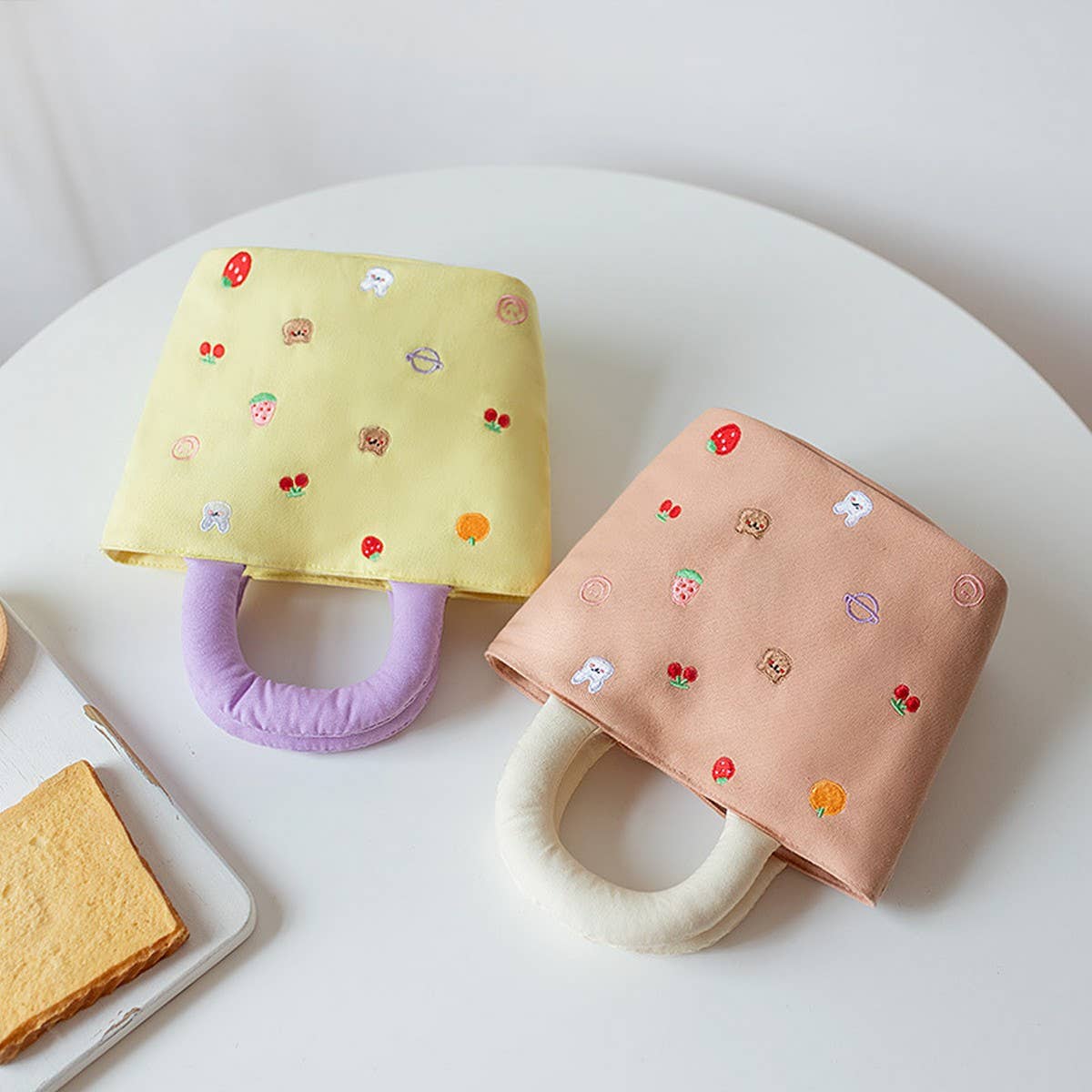 Original Colorblock Embroidered Canvas Tote_CWAB5592