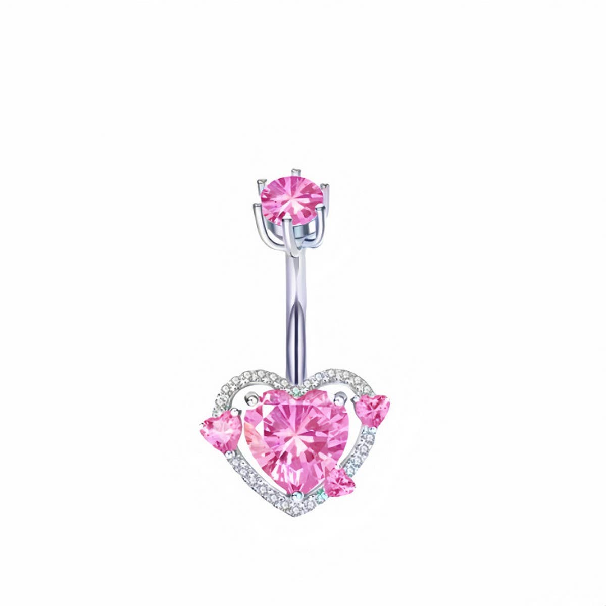 Heart CZ Belly Ring ? Hypoallergenic Bestseller