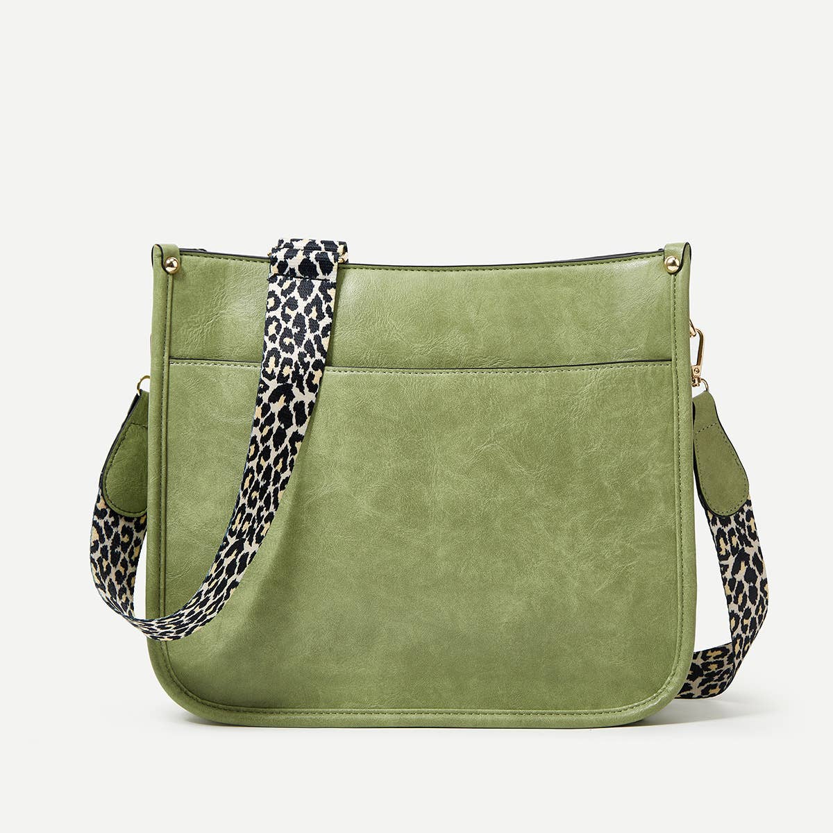 Crossbody leopard print single-shoulder tote bag