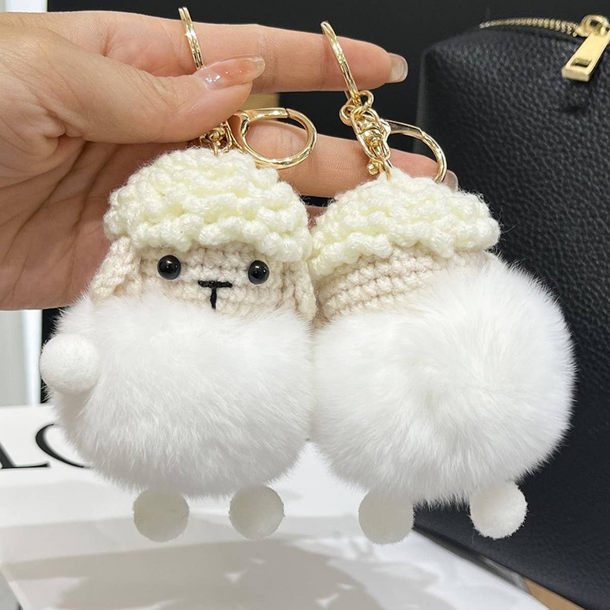 NEW LAMB COUPLE BACKPACK PENDANT CAR KEYCHAIN