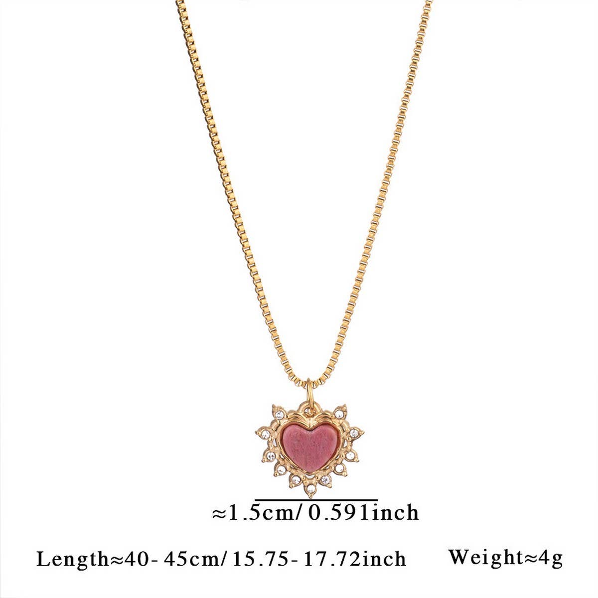 Minimalist Heart Necklace with Blue Tiger's Eye