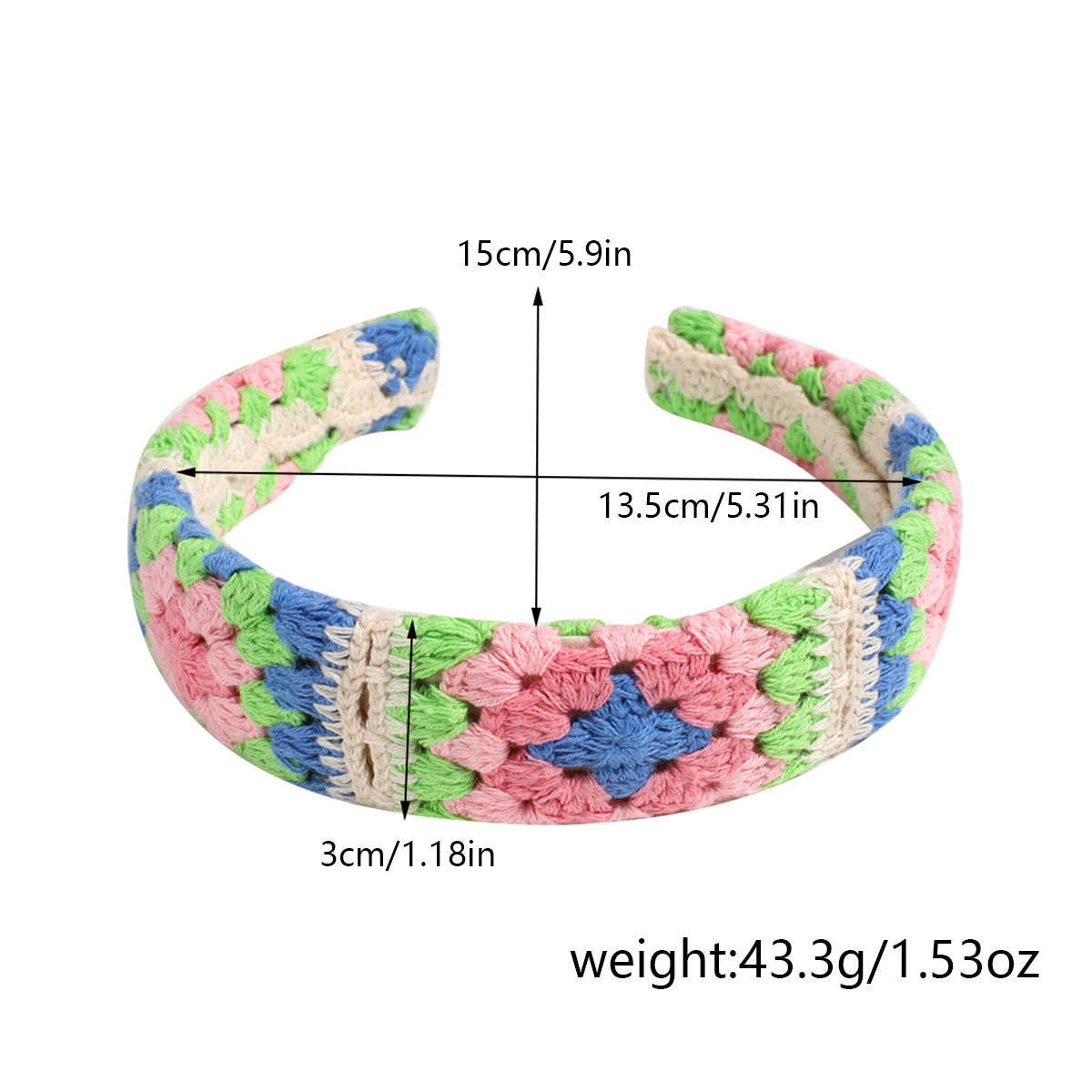 KNITTED COLOR MATCHING SWEET WIDE BRIM HEADBAND