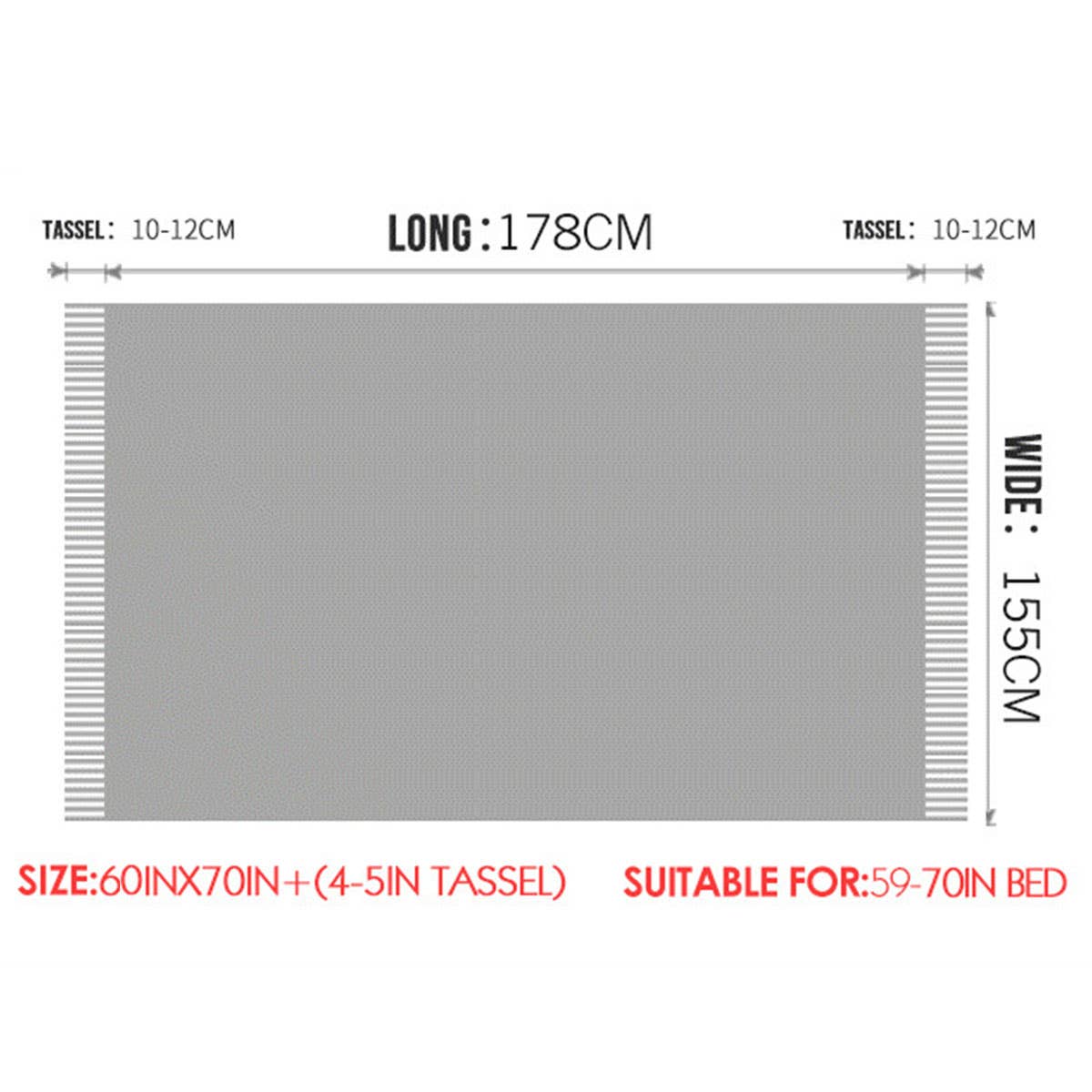 KNITTED SOLID COLOR LIGHTWEIGHT SOFA BLANKET