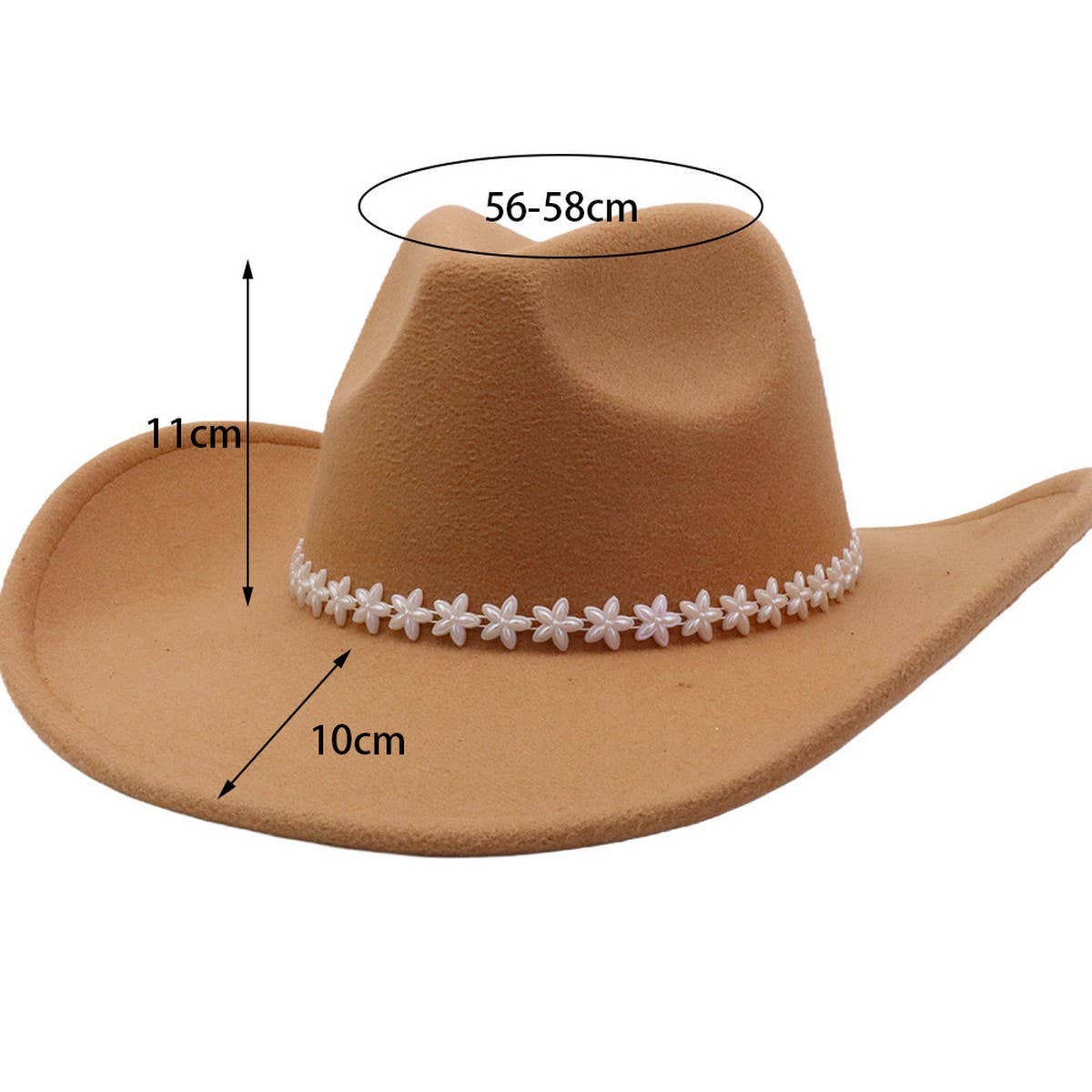 Western Ethnic  Felt Cowboy Fedora Hat_CWAH04433