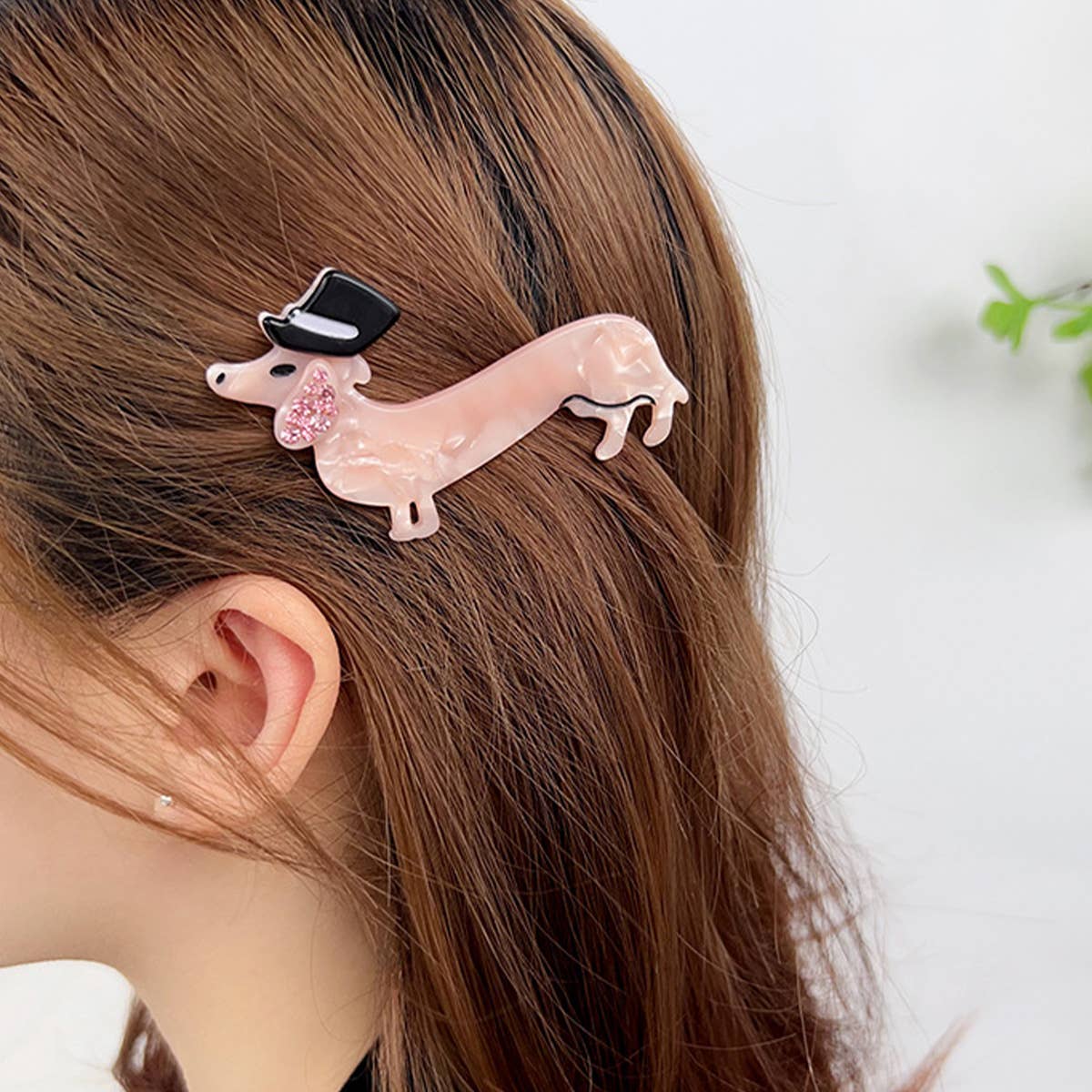 RHINESTONE DOG TEMPERAMENT GIRLY HAIR CLIP
