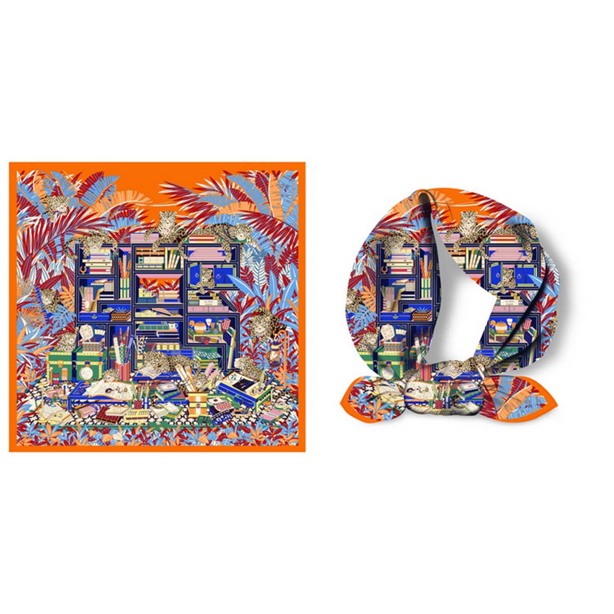 Green Silk Scarf ? Versatile Neck Tie & Hair Acces