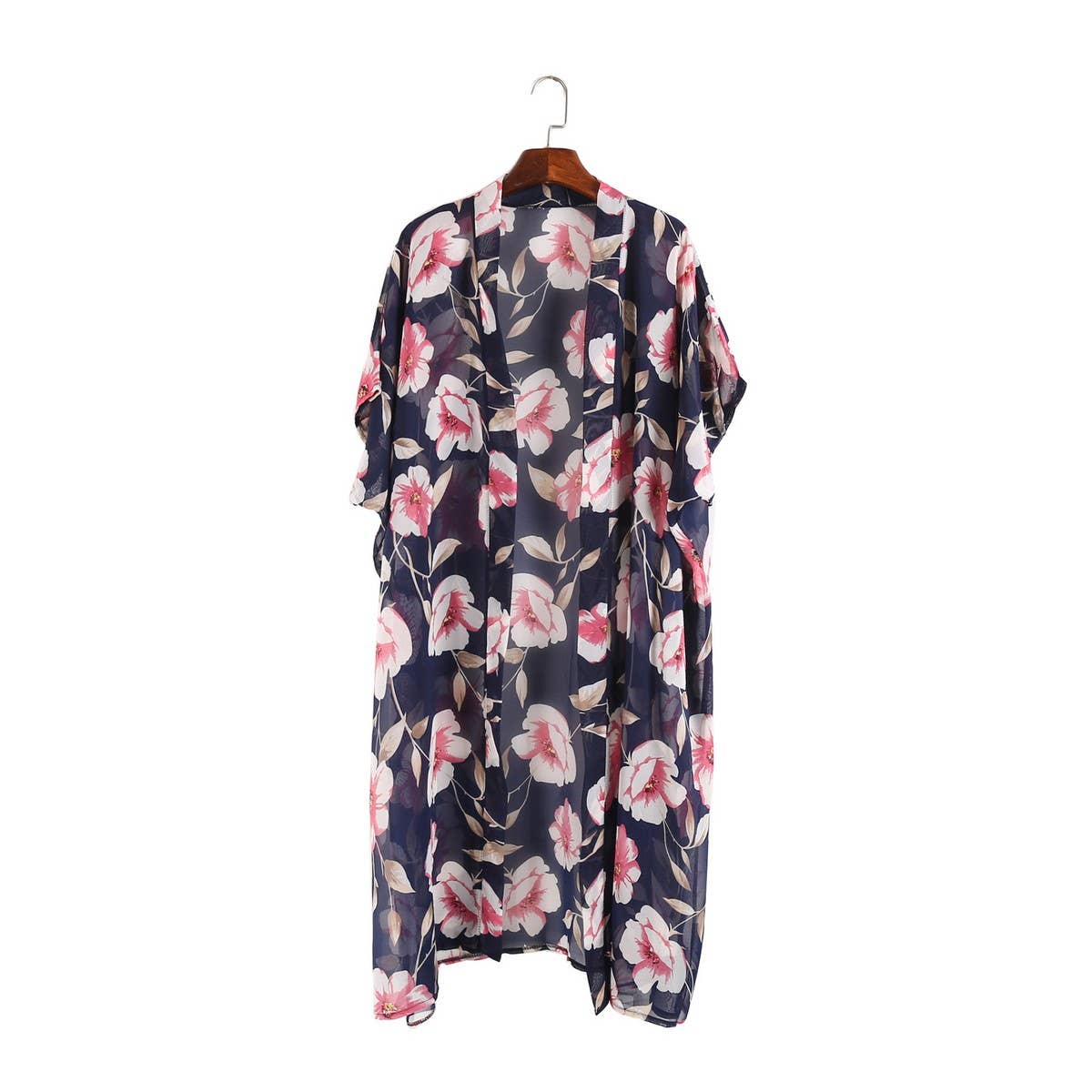 FLORAL PRINT FLOUNCE SLEEVE KIMONO