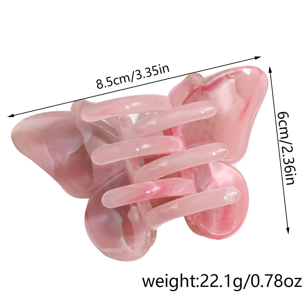 Elegant Butterfly Hair Claw, Gradient Rhinestone